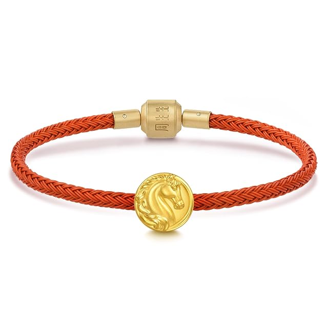 Chow Sang Sang CHOW SANG SANG 999 Gold Charme Auspicious Blessings Mini Zodiac Horse Charm Bracelet for Women & Men 17cm 96062C