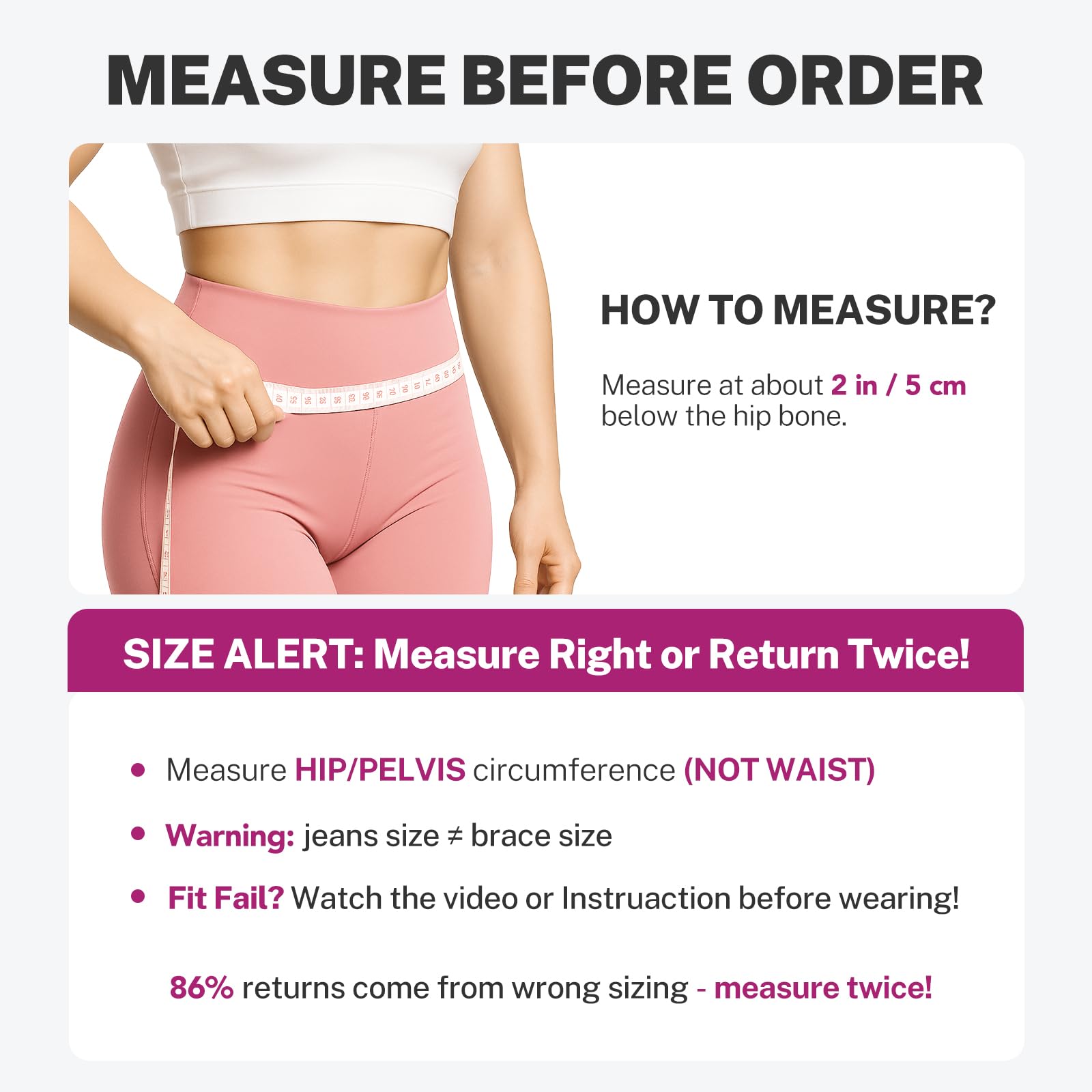 Fitomo ISG-Gurt mit X-förmiger Kompression – 360° Rutschfeste Rückenbandage für Damen & Herren zur Entlastung von Becken, Hüfte, Ischias & Iliosakralgelenk – Stabilisierende Becken- & Hüftstütze, M