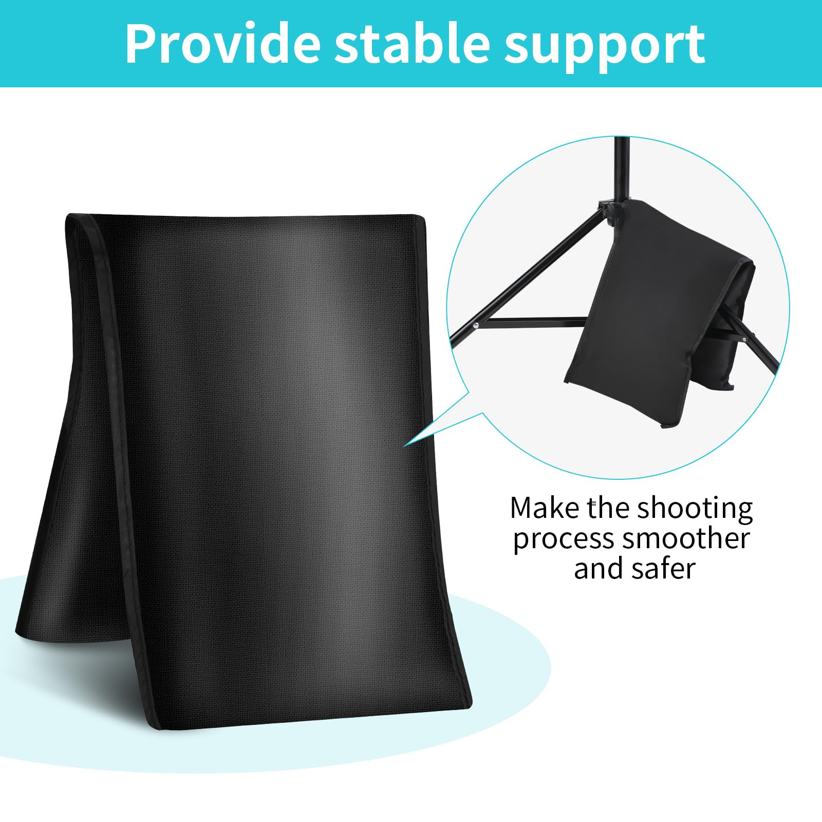 Clevich Soporte de Fondo, Sistema de Fondo Ajustable de 2,6 x 3 m, Marco de Fondo con 8 Pinzas de Fondo, 2 Bolsas de Arena y Bolsa de Transporte para fotografía de Productos, Retratos, Fiestas, Bodas