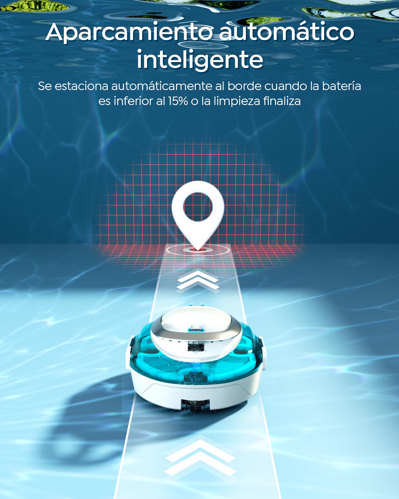 S2 Robot Piscina Senza Fili,Doppia Filtrazione, Blu | Automatica 90 Min robot piscina fuori terra, Doppio Motore,Parcheggio Automatico ,per piscine fino a 80 m²