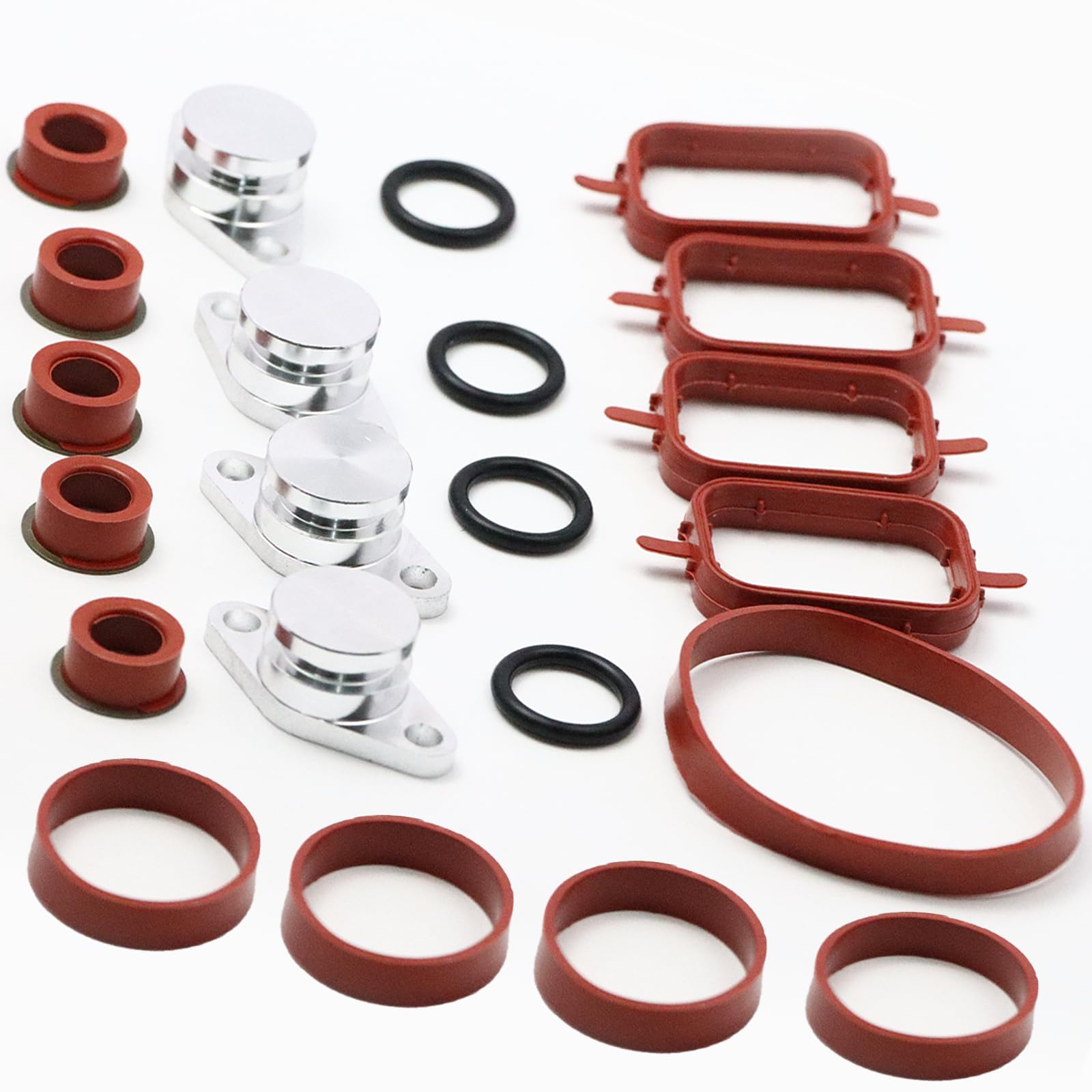 Juego de juntas para colector de admisión de 4 x 22 mm para BMW E39 525d E60 E61 E39 530d E46 E38 Intake Manifold Swirl Flap Blanking Kit 11612245439 11612246945