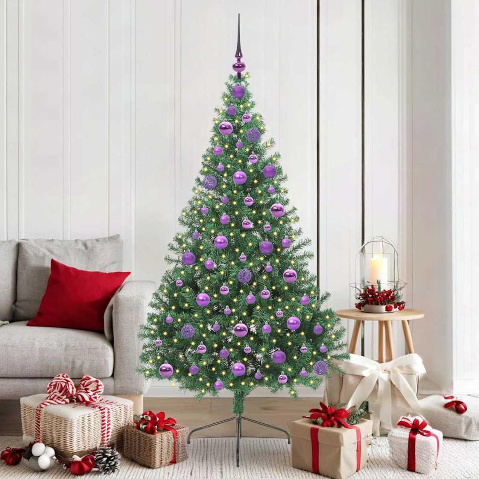 Árbol de Navidad artificial de cono Gecheer en PVC de alta densidad con sistema LED