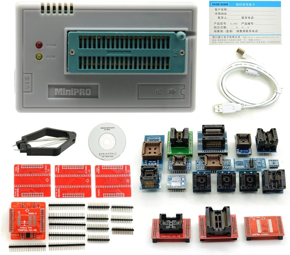 TL866cs with 21 adaptors,Newest Version V6.0 minipro TL866cs USB Programmer + Full Set 21pcs Socket Adapters for Super Mini Pro for TL866CS key programmer,USB TL866CS MiniPRO Programmer