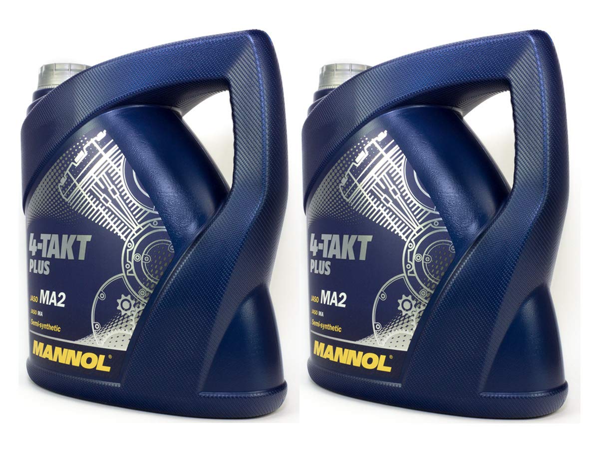 Mannol 4 tempi Plus API SL SAE 10W-40 parzialmente sintetico 8 litri Olio per moto e scooter