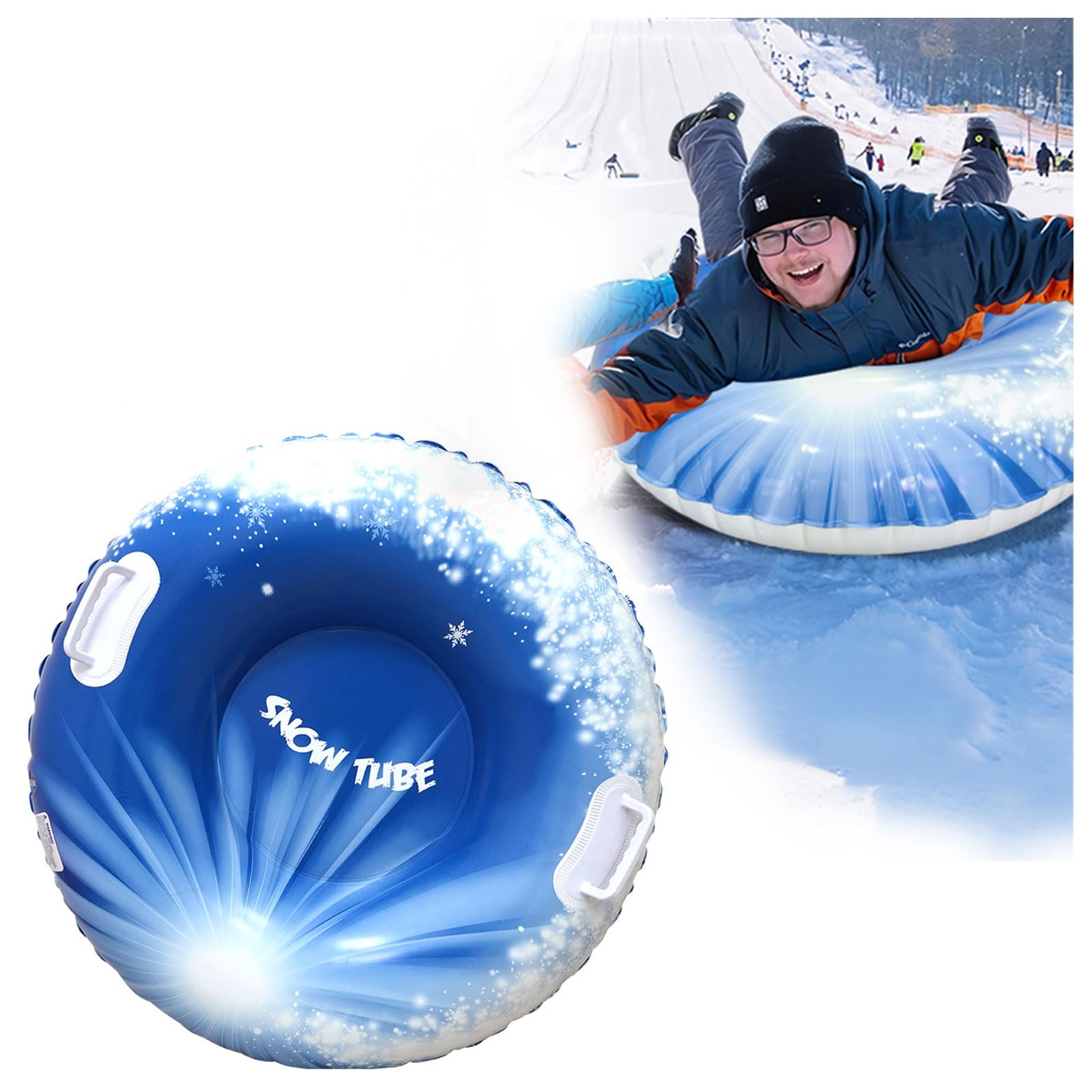 aufblasbare Schlitten, schneereifen mit Griffen rodelreifen 80 cm Schlitten aufblasbar, sled, Snow Tube, schneereifen, Schnee Reifen für Wintersport Outdoor