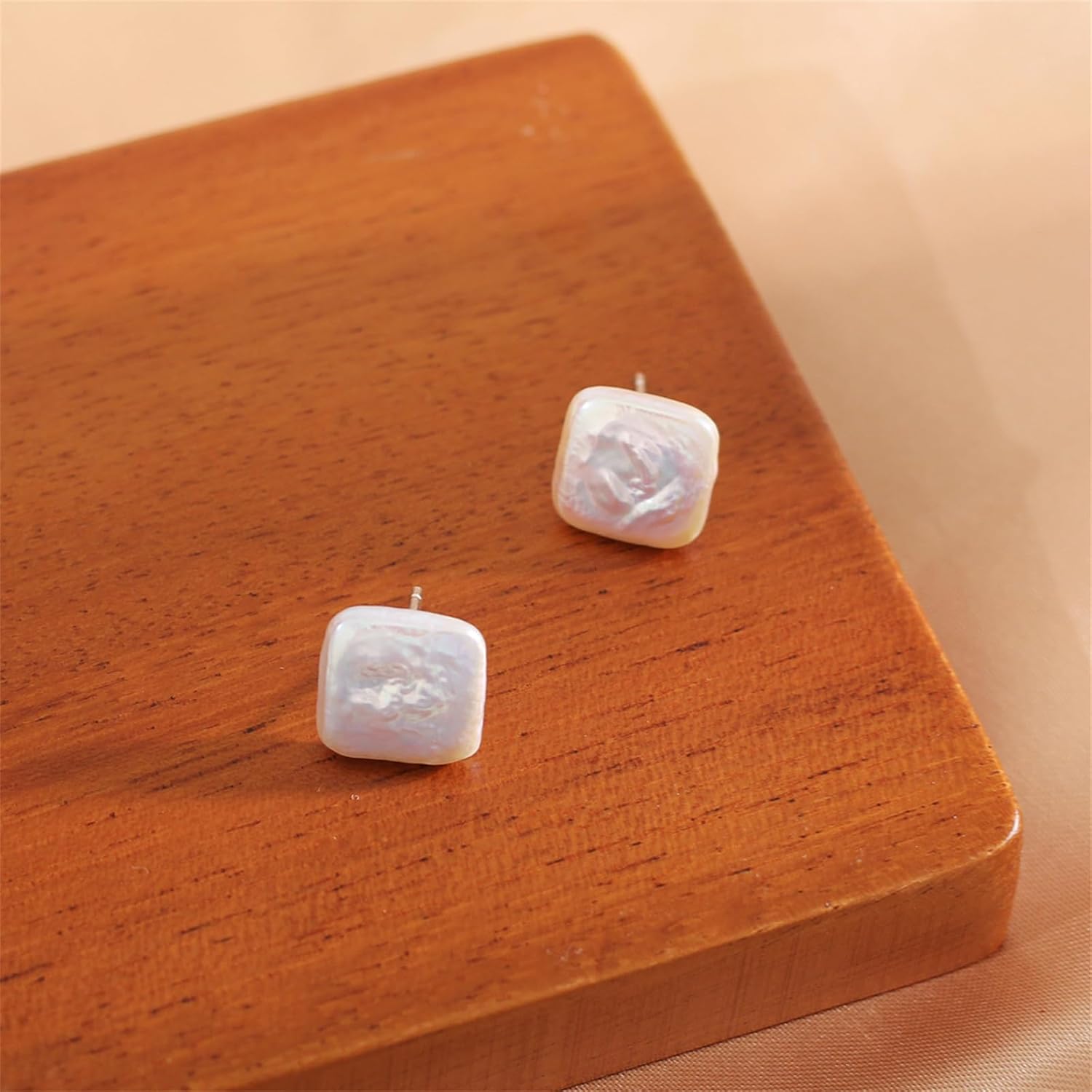 Natural Freshwater Pearl Stud Earrings for Women, Dainty Star/Lover Hear Charm Pendant Baroque Pearl Ear Jewelry Studs, Minimalist Gold Pearl Earrings Eardrop for Mom Lover Her - Image 6