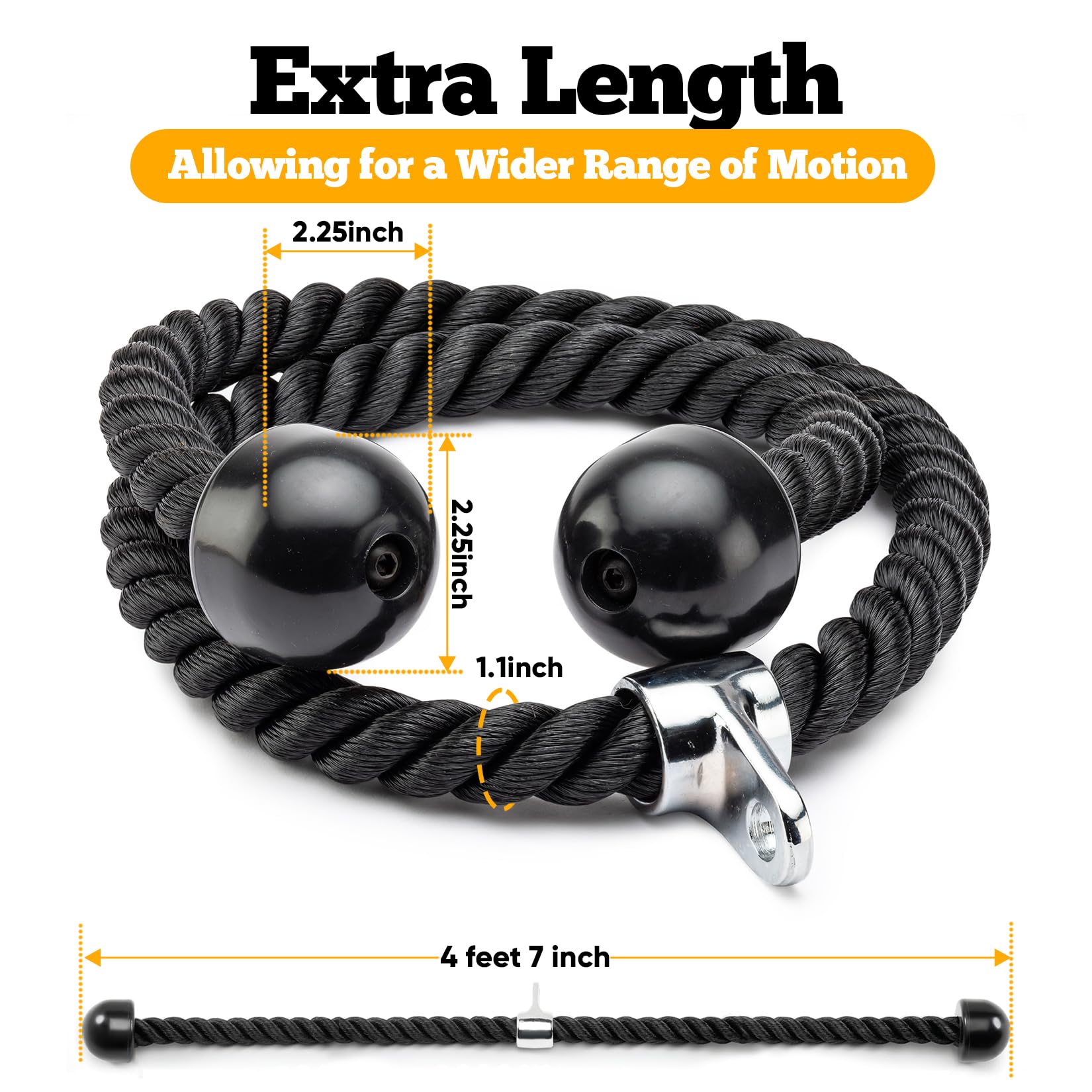 ロープトレーナー　トリプル Amazon.co.jp: GymPin ダブルレングス 三頭筋 プルダウンロープ