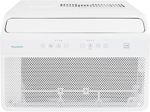 Keystone Energy Star - Aire acondicionado inversor montado en ventana de 8,000 BTU con calor suplementario, unidad de aire acondicionado de ventana