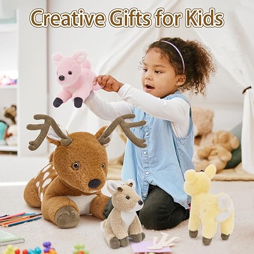 Vista 37 de Muiteiur Animal de peluche de tortuga marina, suave juguete de peluche con 3 bebés, vida marina de peluche azul para niños y niñas (azul)