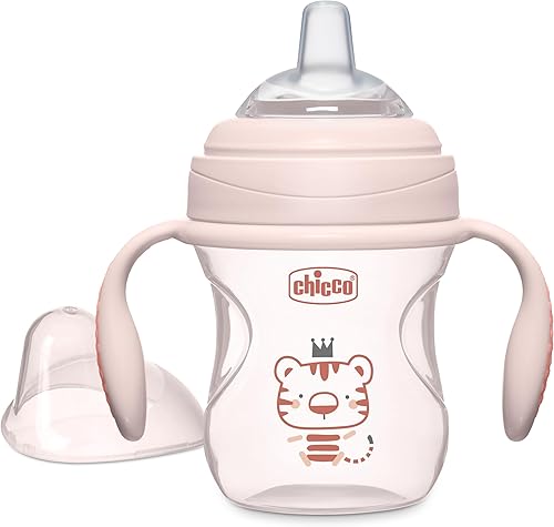 Miniatura 10 de Chicco Vaso de Transición con boquilla de silicona y tapa sin derrames, 7 onzas, marcas de calibración, asas extraíbles, apto para lavavajillas en
