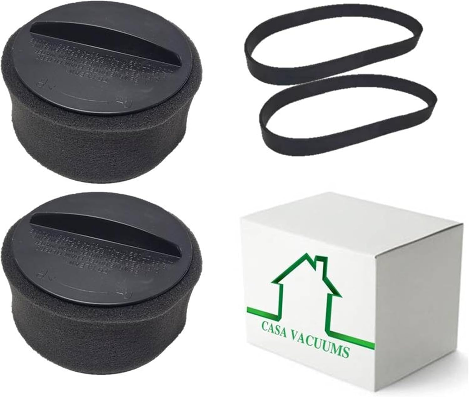 2 Filters +2 Belts Compatible with Bissell BigGreen BGU1937T Pro Cup Commercial Bagless Upright Vacuum Cleaner.