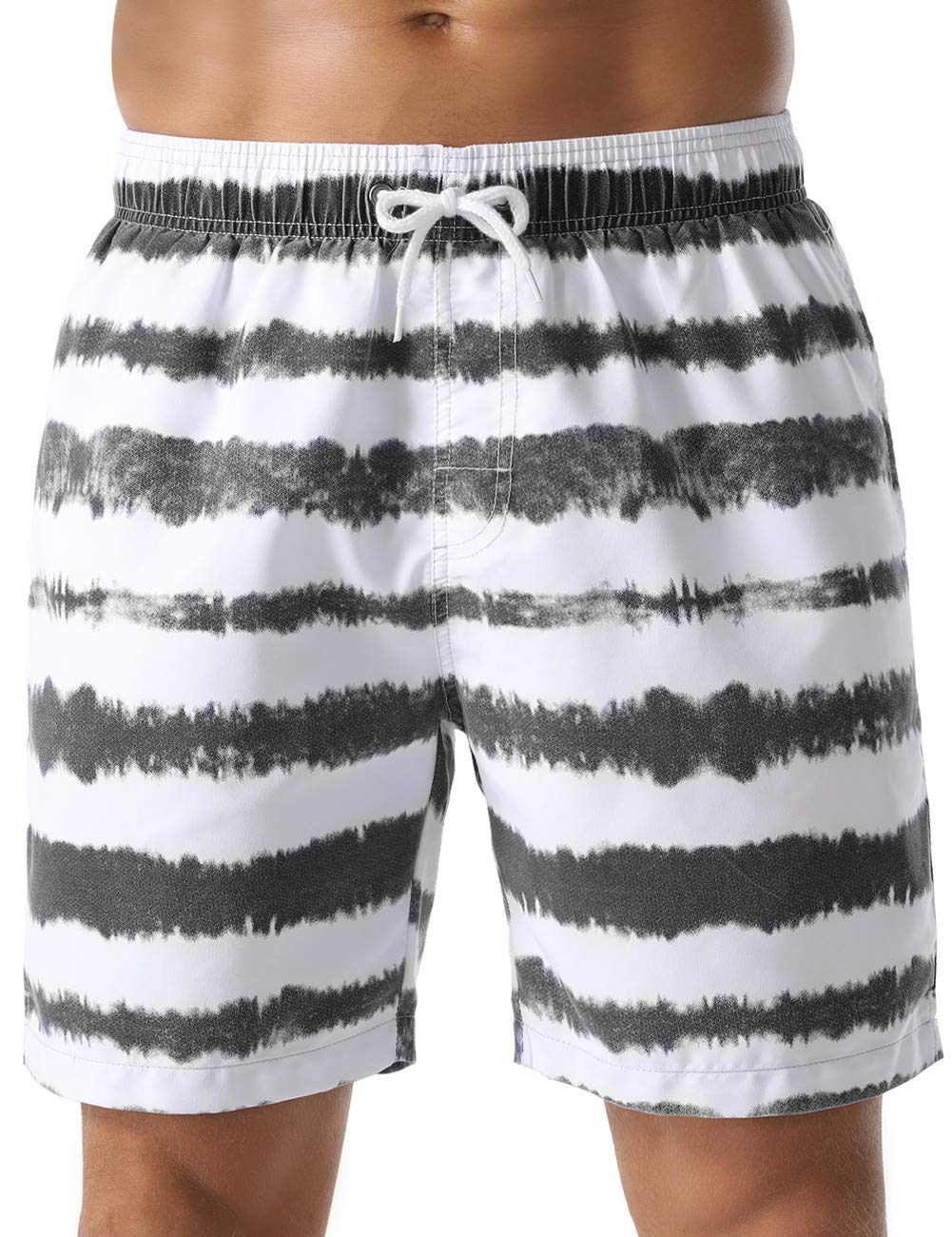 Nonwe Mens Swim Trunks Beachwear Outdoor Quick Dry Retro Soft Washed Drawstring Board Short