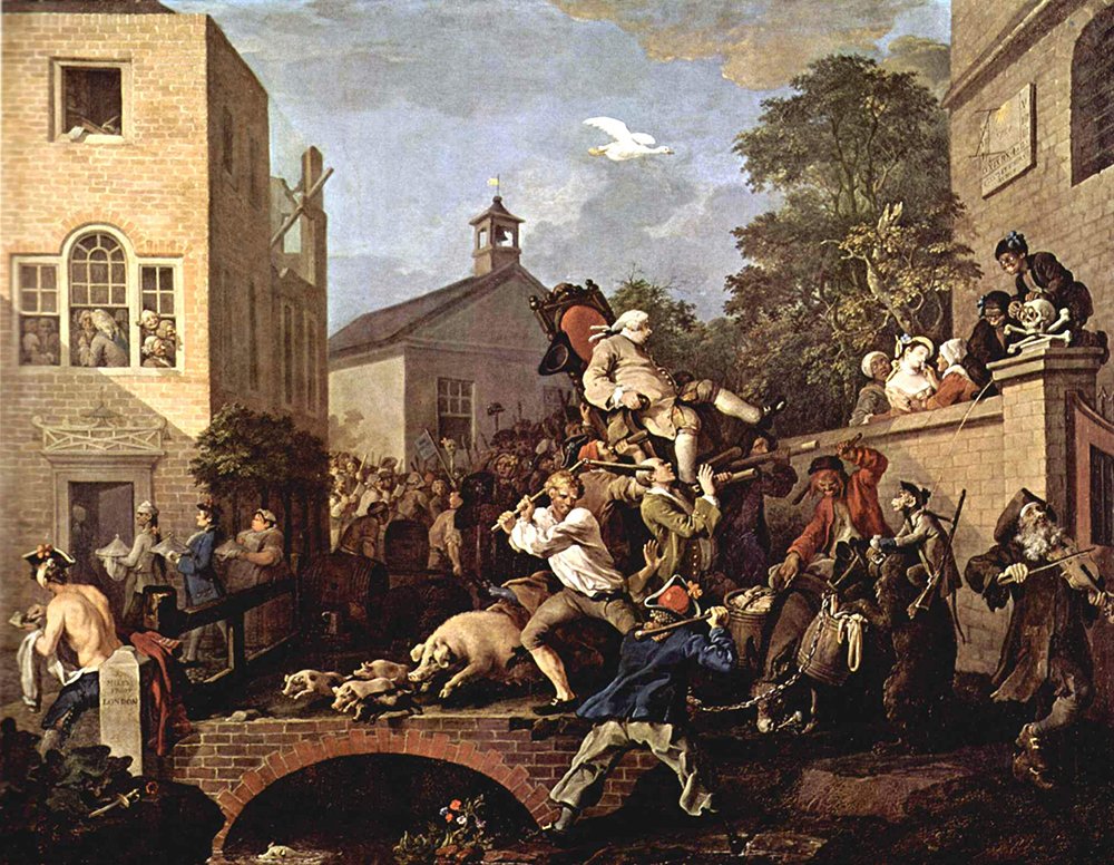 William Hogarth Bridge grand tableau mat pour créer un salon élégant et cosy
