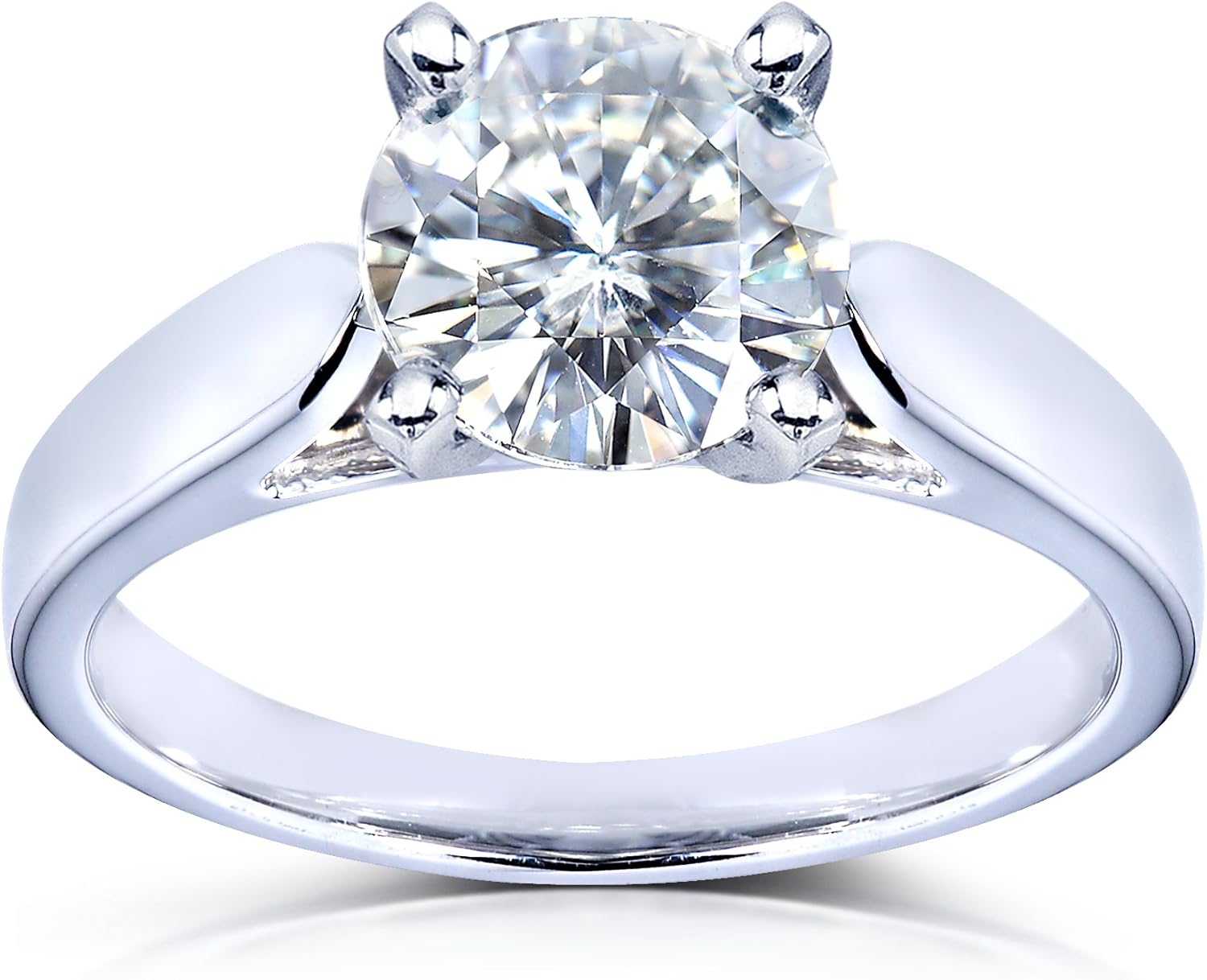 Kobelli Round Moissanite Solitaire Engagement Ring 1 7/8 CTW 14k White Gold