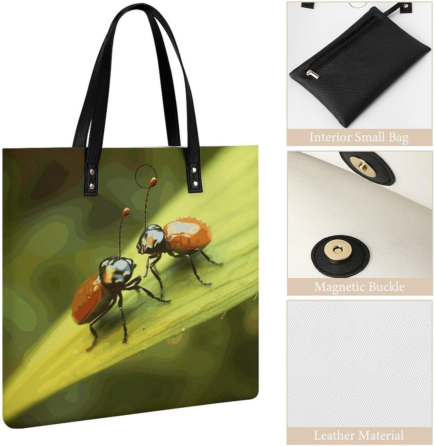Insects Love Handbags Large Capacity, Tote Bag Stylish Slouchy, Shoulder Bags for Work Beach Travel And Shopping Grocery.