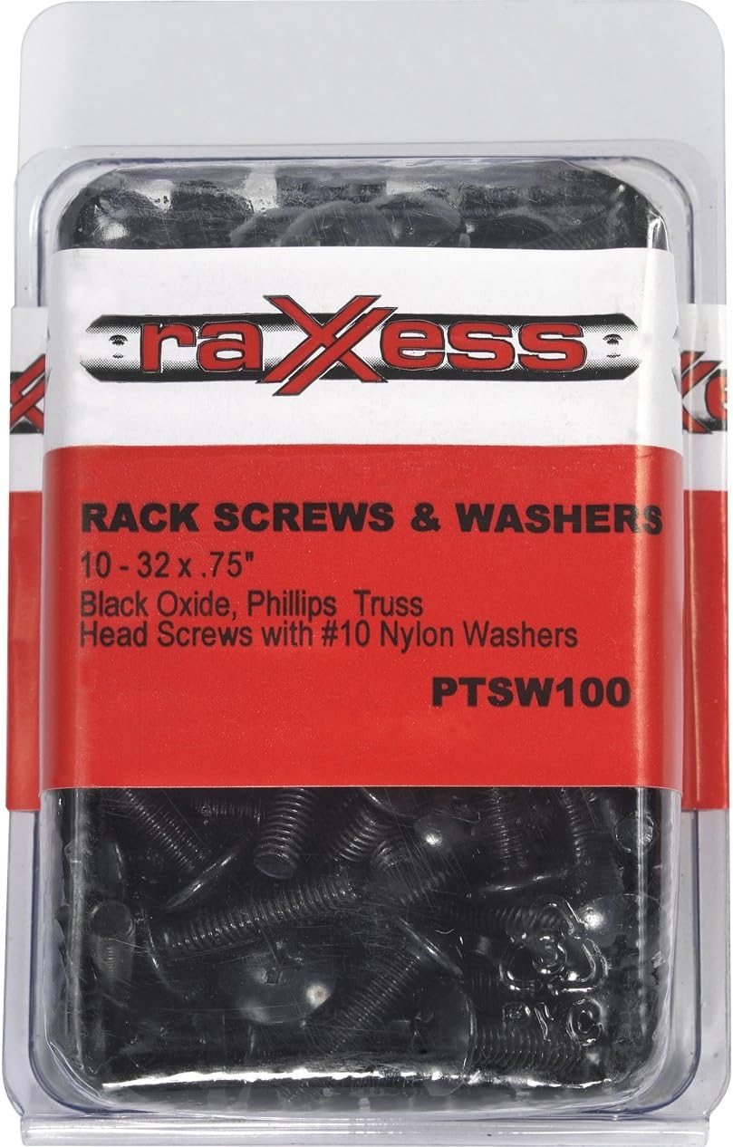 Raxxess Phillips Head Rack Screws with Washers 100-Pack