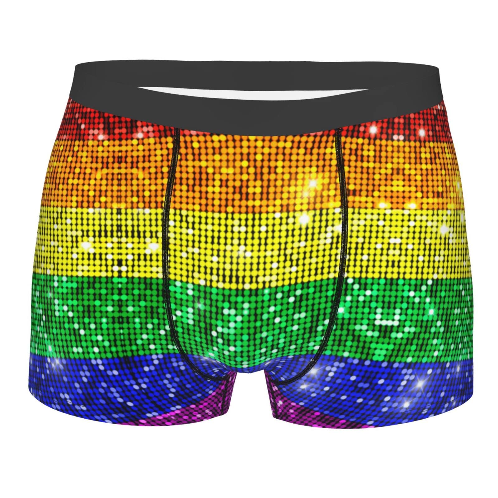 Smazdfxx Men's Rainbow Gay Pride Flag Boxer Briefs Cooling Breathable Underwear