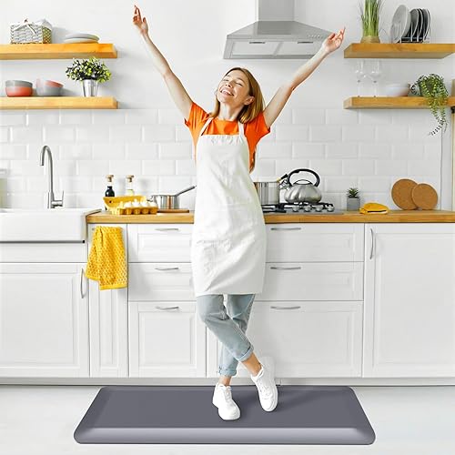 Miniatura 2 de Alfombras de cocina de 45 pulgadas de grosor, tapetes de cocina acolchados, antifatiga para piso, juego de alfombras antideslizantes y lavables,