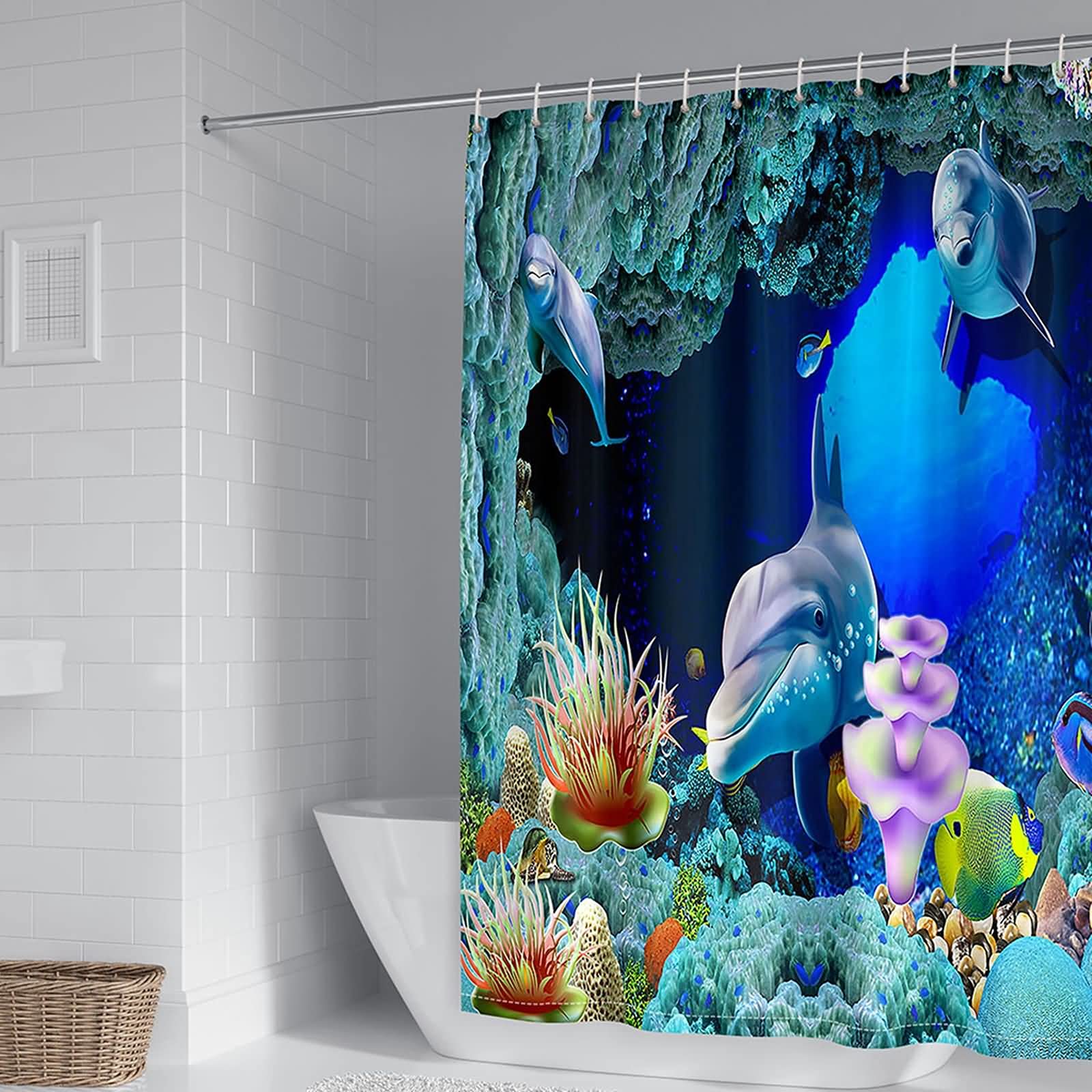 Rideau de douche dauphins créez une salle de bain évasion marine