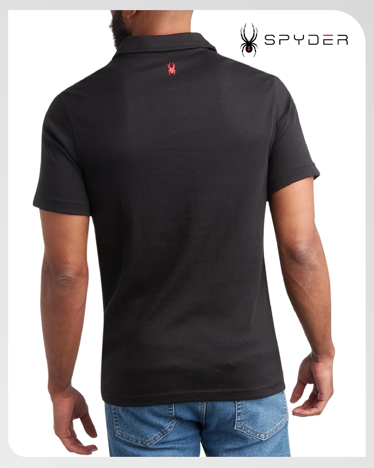 Spyder Mens Polo Shirts - Soft & Breathable Cotton Casual Short Sleeve Polo Shirt - Collared Golf Shirts for Men