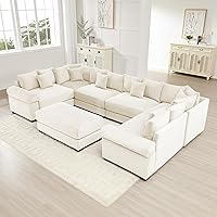 Vista 69 de Sofás seccionales de pana de 92 pulgadas para sala de estar, cómodo juego de sofás seccionales de gran tamaño con asiento profundo, sofás grandes