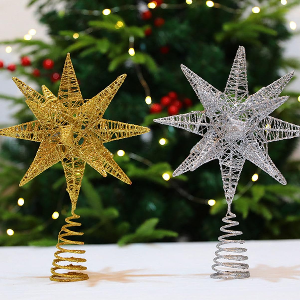 COLLBATH Colgante De Navidad con Forma De Estrella De Hierro Duradero para Decoración De Árbol De Navidad para El Hogar La Oficina Y Fiestas