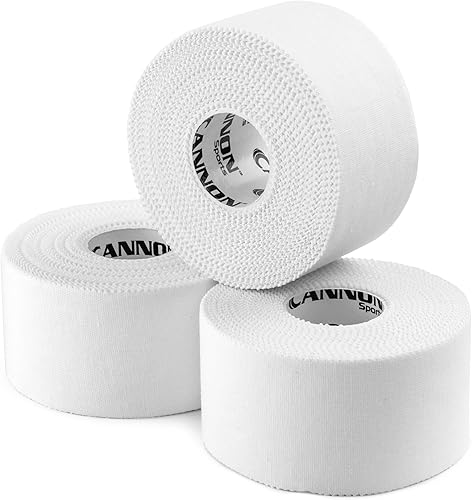 Cannon Sports Cinta atlética de alta calidad, 1.5 pulgadas x 45 pies por rollo, fácil de rasgar, sin residuos pegajosos, muy fuerte, hipoalergénica