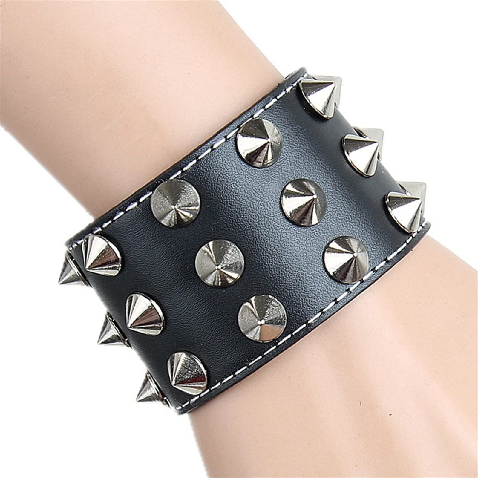 Amazon.co.jp: パンク革腕輪 レザーブレスレット非主流スタイル