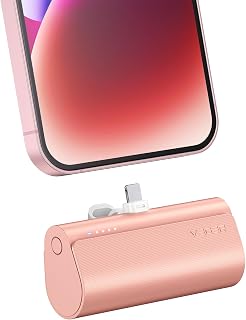 VEGER Power Bank 5000 mAh, 20 W PD Mini Portable External Battery Fast Charging Small but Strong Mobile Phone Chargers Pack Compatible with iPhone 13P/13/12P/12/11,iPhone Pink,(V0556P)