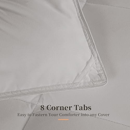 Miniatura 10 de GOHOME Edredón de microfibra extra grande de 120 x 98 pulgadas, para todas las estaciones, relleno de edredón alternativo con 8 pestañas en las