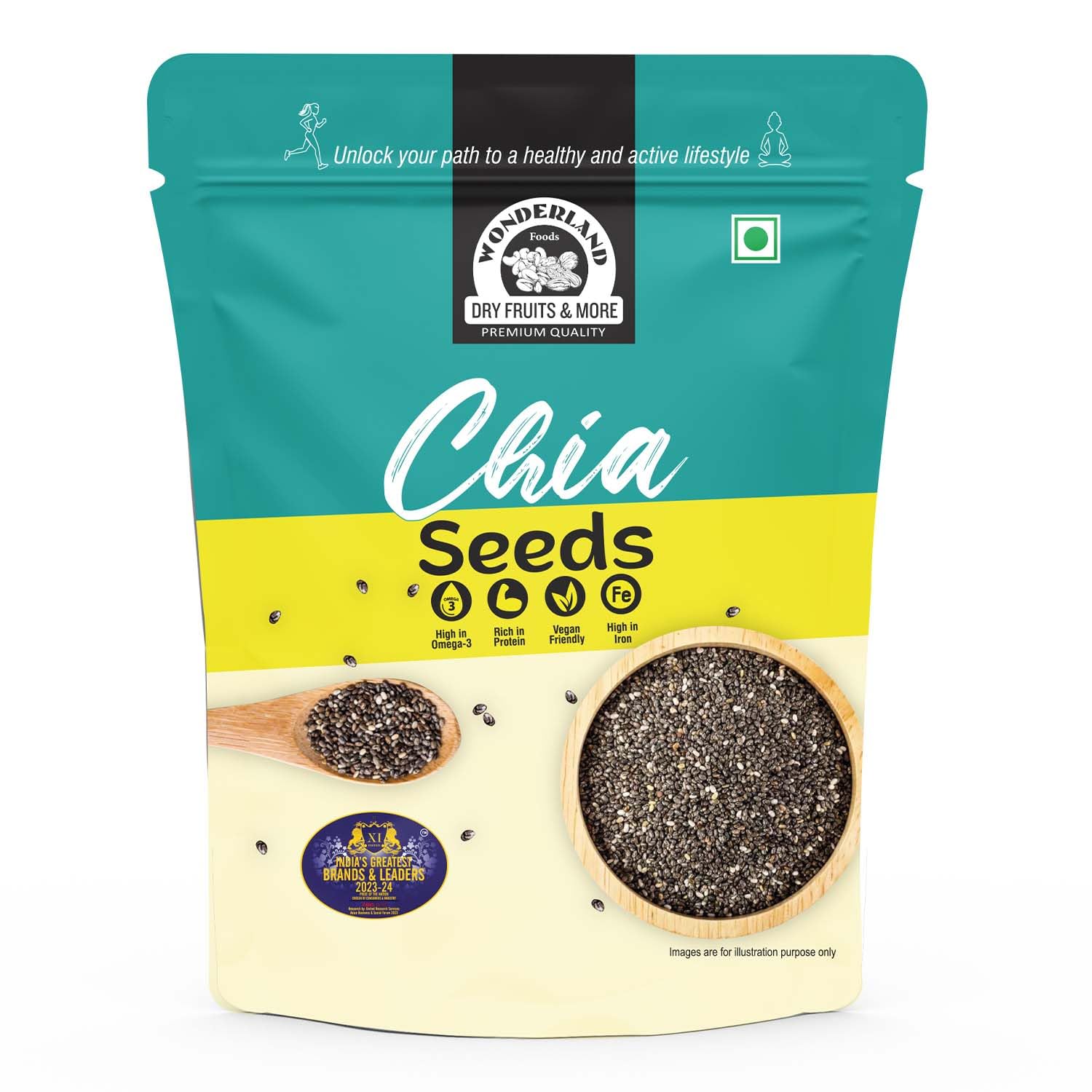 Wonderland Foods Raw & Unroasted Chia Seeds 250g Pouch Pack of 1 | Rich in Fiber & Omega - 3 | Healthy Sabja Seeds for Weight Management | Immunity Booster Dieting Snack (B07MDS15ZD) Amazon Price History, Amazon Price Tracker