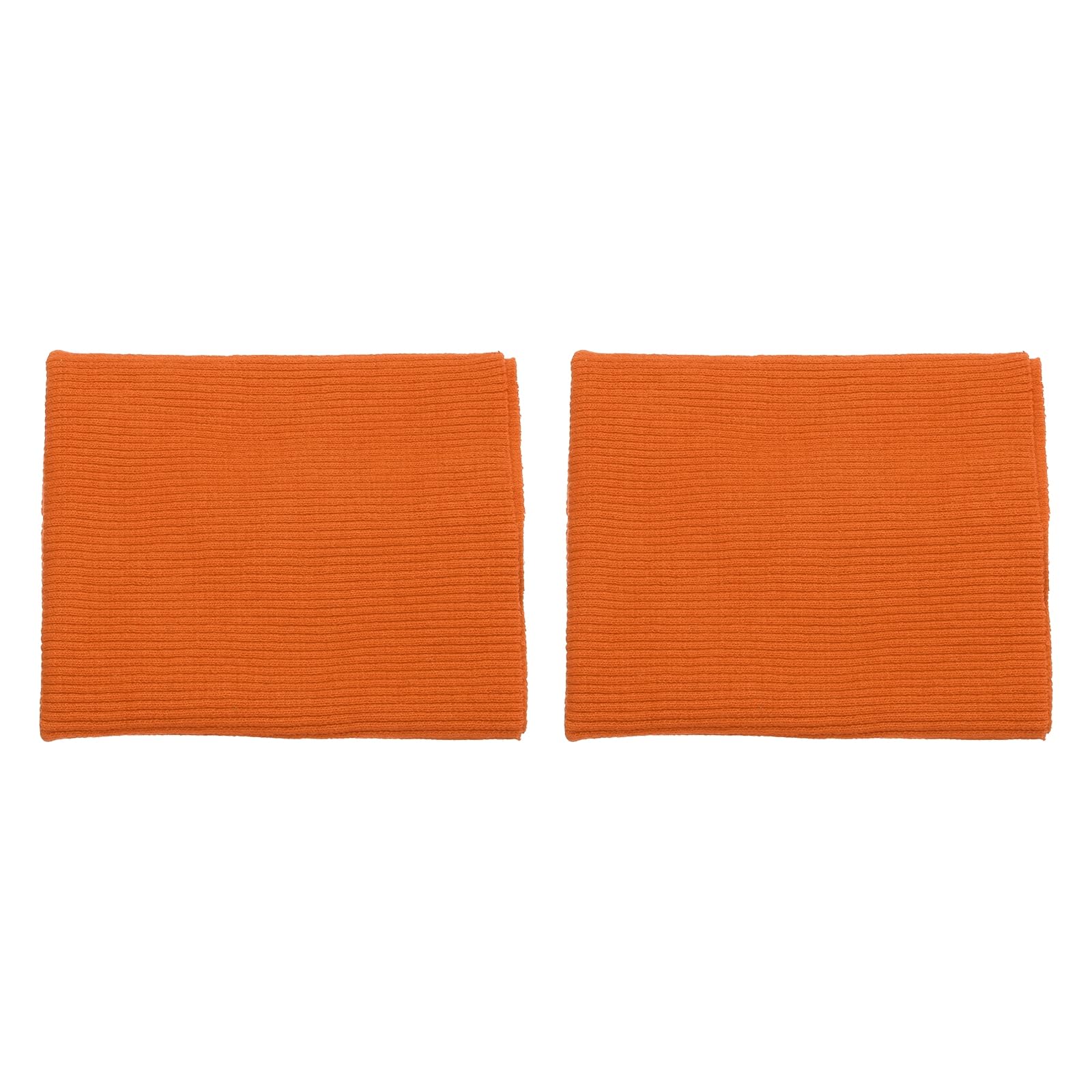 Rebower 10 x 9cm Elastic Cuffs Ribbed Trims Cotton Fabric Knitted Ribbed Stretch Band Cuff Sleeve, [for Sewing, DIY Craft] - Light Orange/ 2pcs