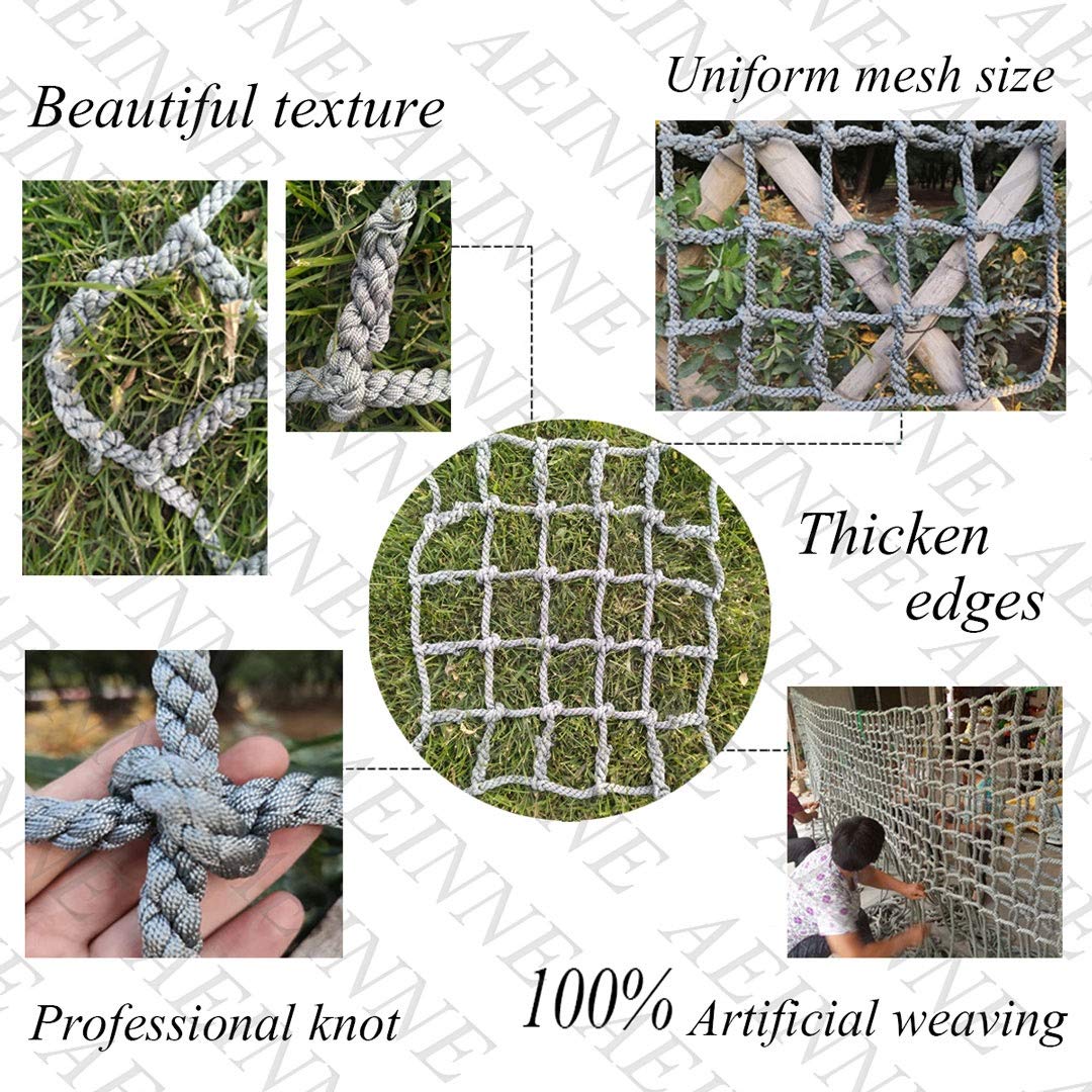 Filet de Sécurité pour Enfants Filet Escalade,Corde d'escalade Exterieur Escalade Enfant Descalade Grimper Suspendu Arbre Grand Climbing Rope Ladder Nylon(12mm-10cm,1X1m/3.3X3.3ft