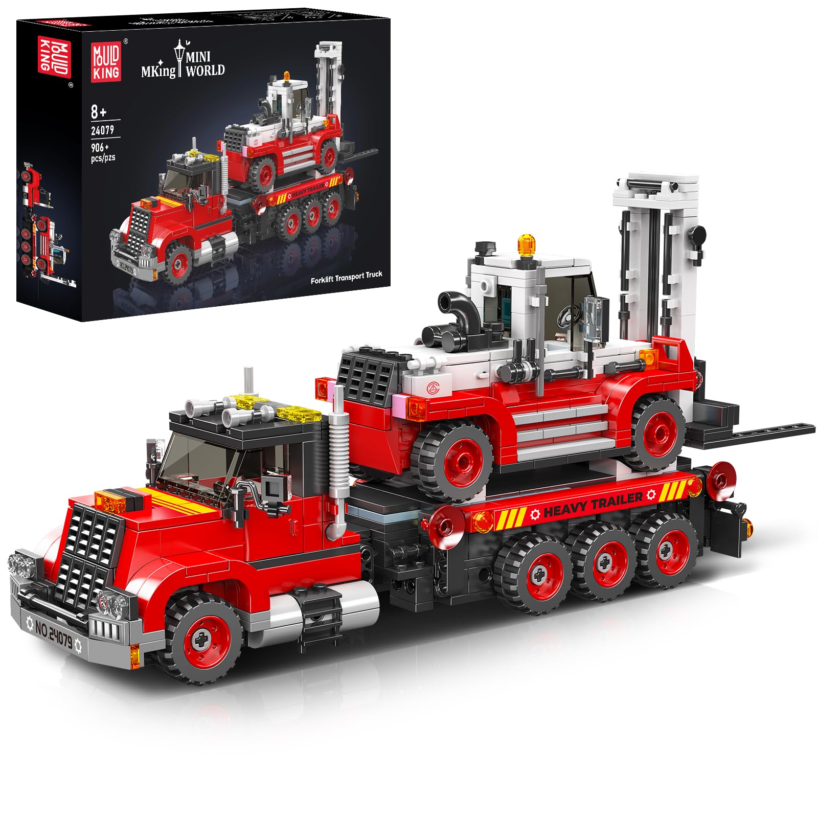 Mould King 24079 Chariot élévateur télécommandé technique 906 pièces Modèle de blocs de construction pour garçons et filles à partir de 8 ans (version statique)