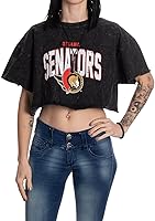 Vista 22 de Calhoun NHL Surf & Skate Camiseta de mujer de corte amplio con hombros caídos y lavado ácido