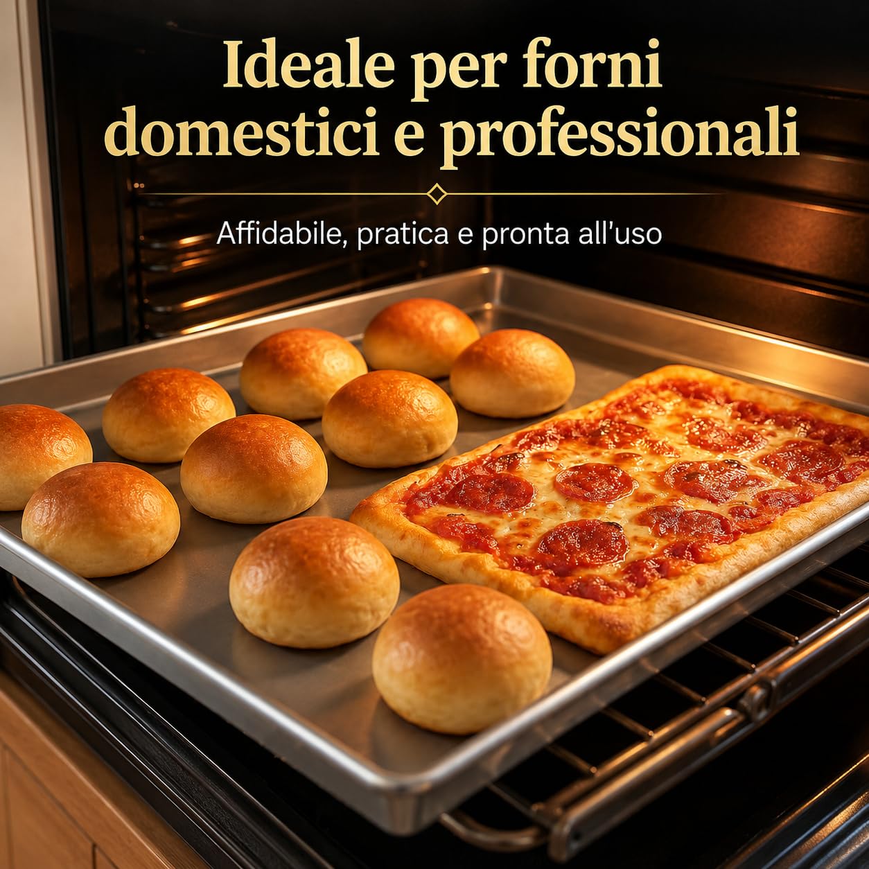 Teglia Rettangolare in Lega d'Alluminio Spessore 12/10 con Orlo, Argento, 40 x 30 cm 2 cm h, 1 Pezzo (40X30 2CM H ALLUMINIO 12/10)