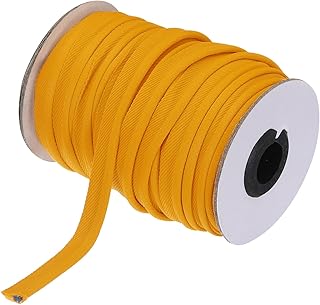 sourcing map Ribete de cordón de 30 yardas de 1/2 pulgada para costura, manualidades, ribete de borde de tela, color amarillo oscuro