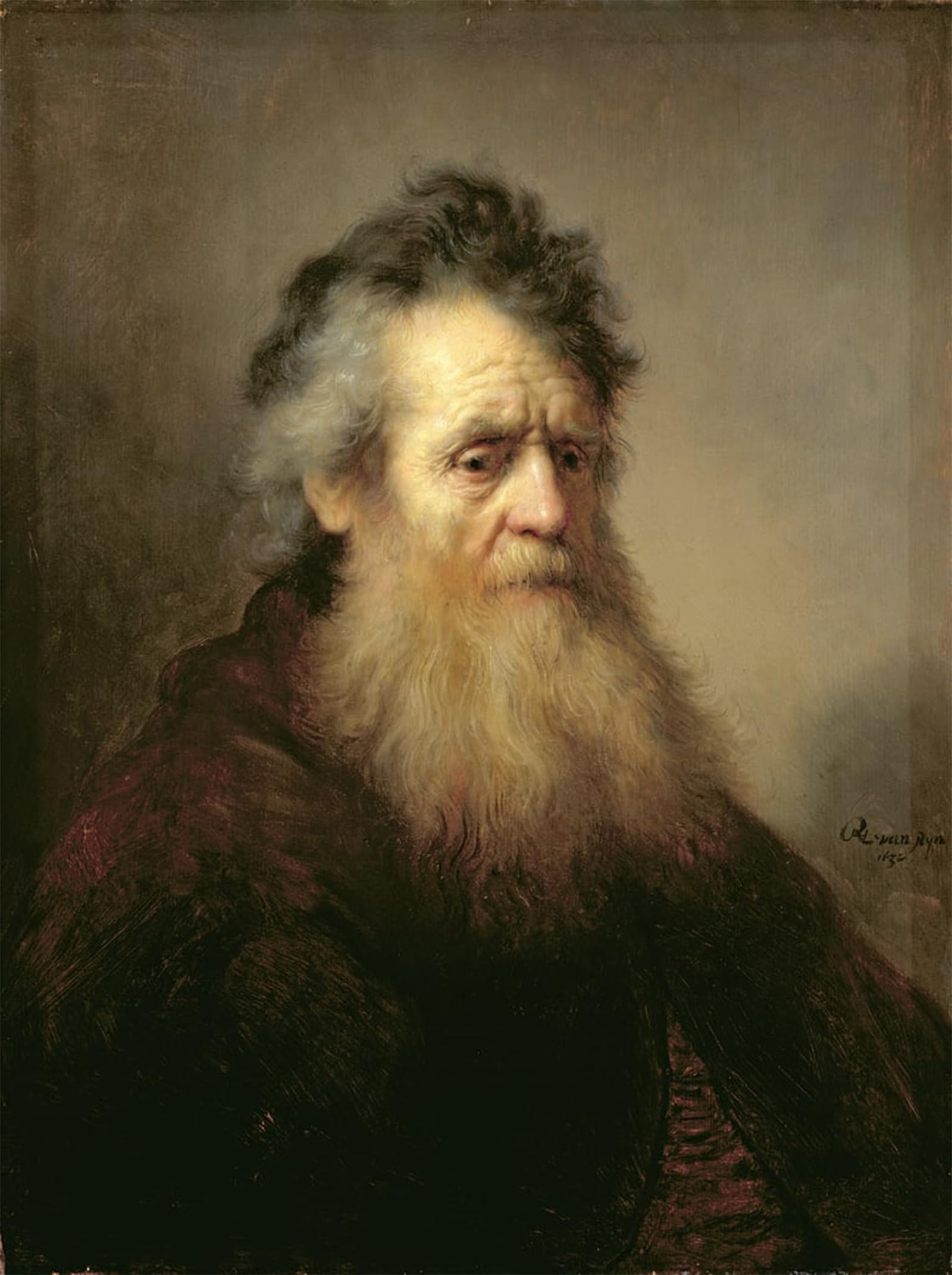 ARTXLXXBN Famous Painting Canvas Artwork Graffiti Print Portrait of a old man by Rembrandt van Rijn Portrait Canvas Image for Home Decor 60x90cm