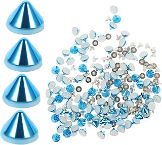 VILLCASE Kit De Corpo De Rebites Punk 100 Pçs Kit De Corpo De Roupas Punk Rebite Cone Spike Studs Bolsa Carteira Conjunto De Roupas Rebites Crafting DIY Studs Rebite Studs Conjunto De