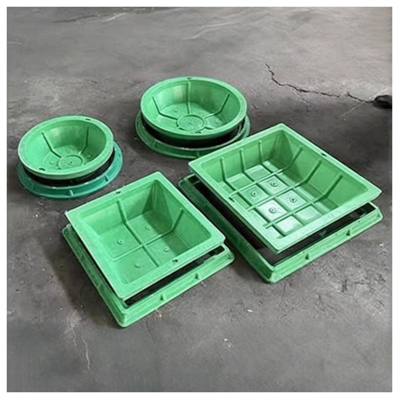 GJMSSMY Invisible Round Septic Tank Cover -Heavy-Duty Drain Field Lid for Paving - Pressure-Resistant Wastewater Access Cover (Square 50x50CM/19.7x19.7IN)