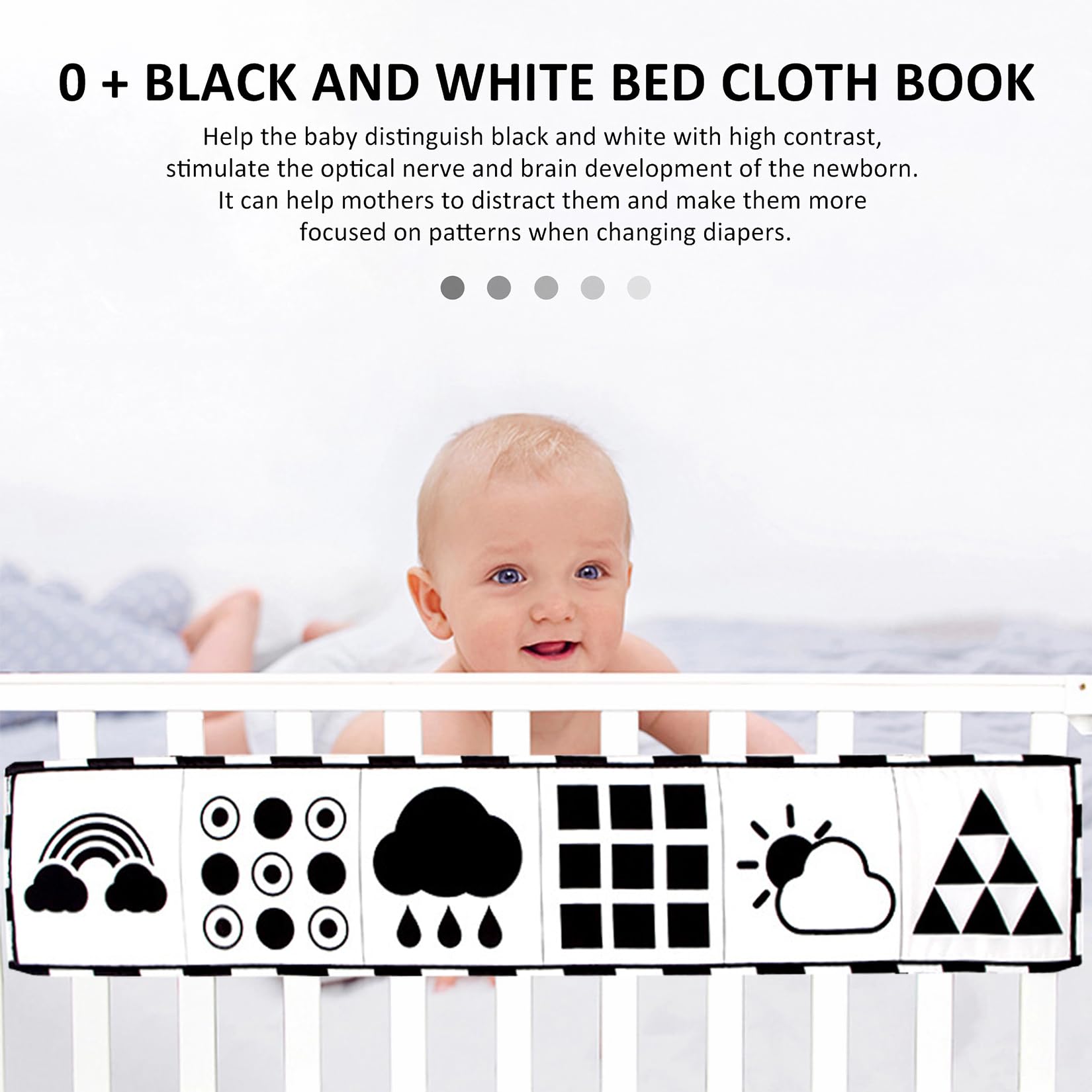 Livre Sensoriel Bebe Livre Noir et Blanc Bébé Jeux Eveil Bebe Jouets pour 0 3 6 Mois Nouveau né Livres d'éveil