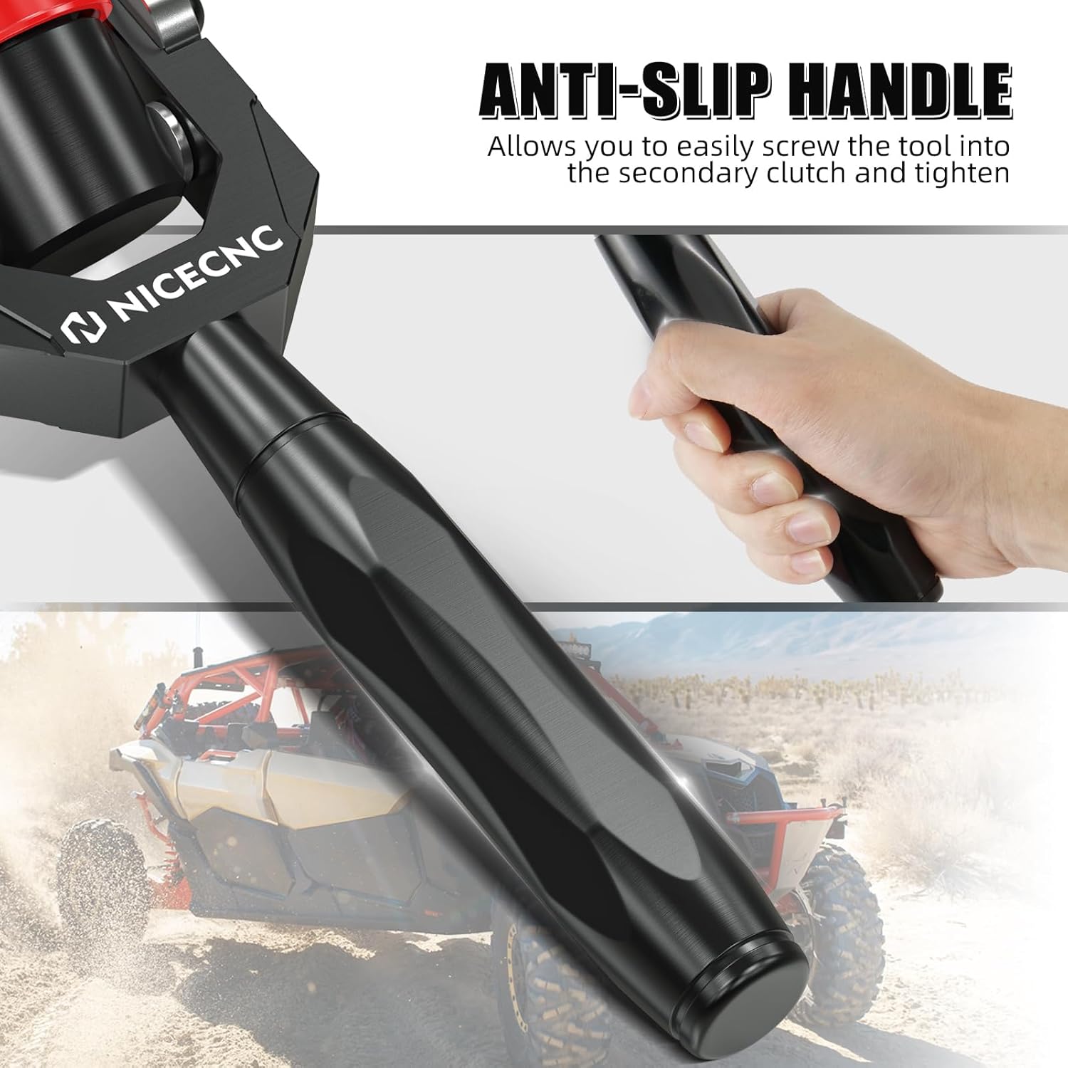 NICECNC Black Clutch Spreader CVT Belt Removal Tool Compatible with Can Am Maverick X3 2017-2021, Commander 1000R 4x4 DPS 2018-2023, Maverick Sport 1000R 4x4 XRC 2019-2023, See Fitments