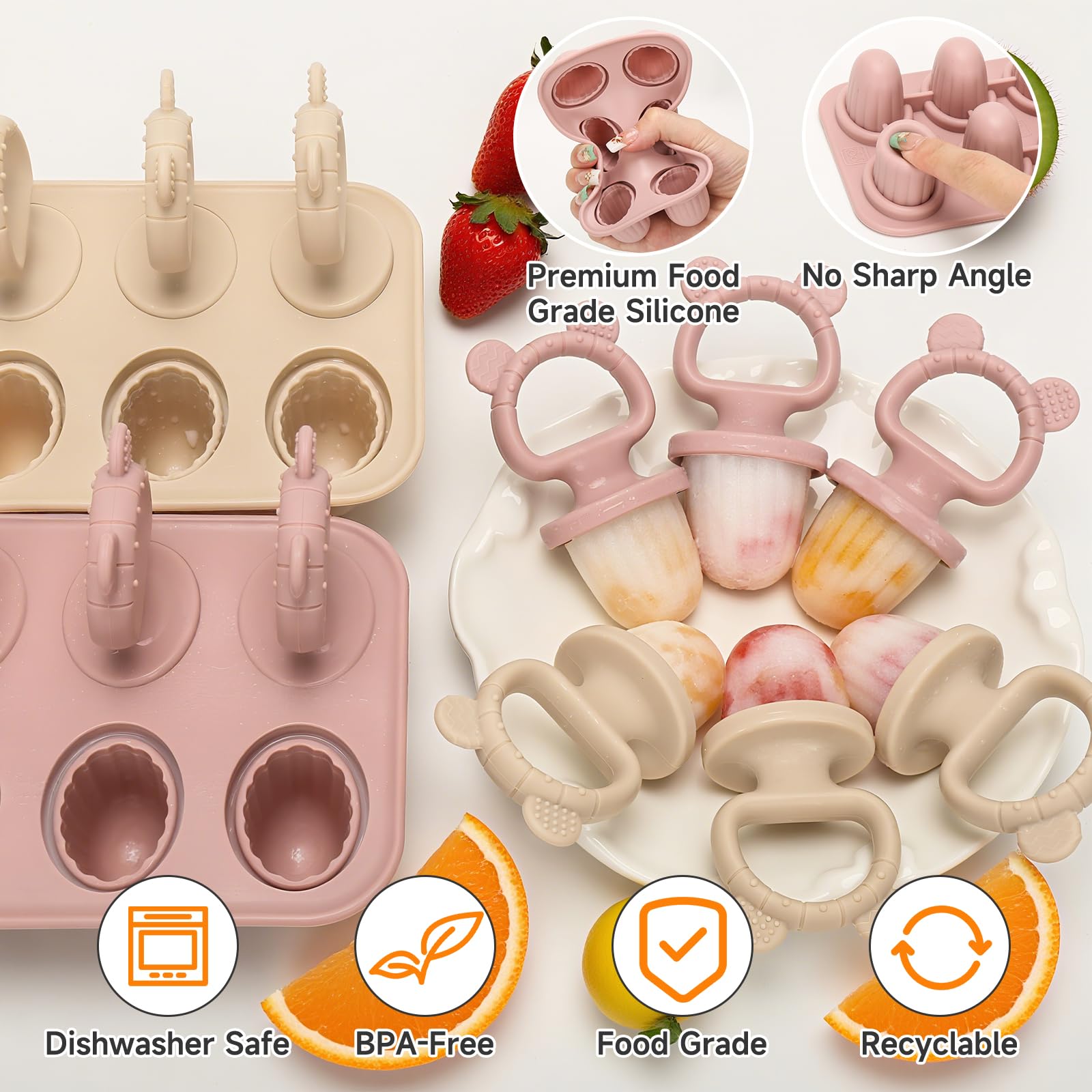 CLDY Mini BPA-Free Silicone Ice Lolly Moulds Kit for Toddlers, 6 Pack Bepi - Image 4