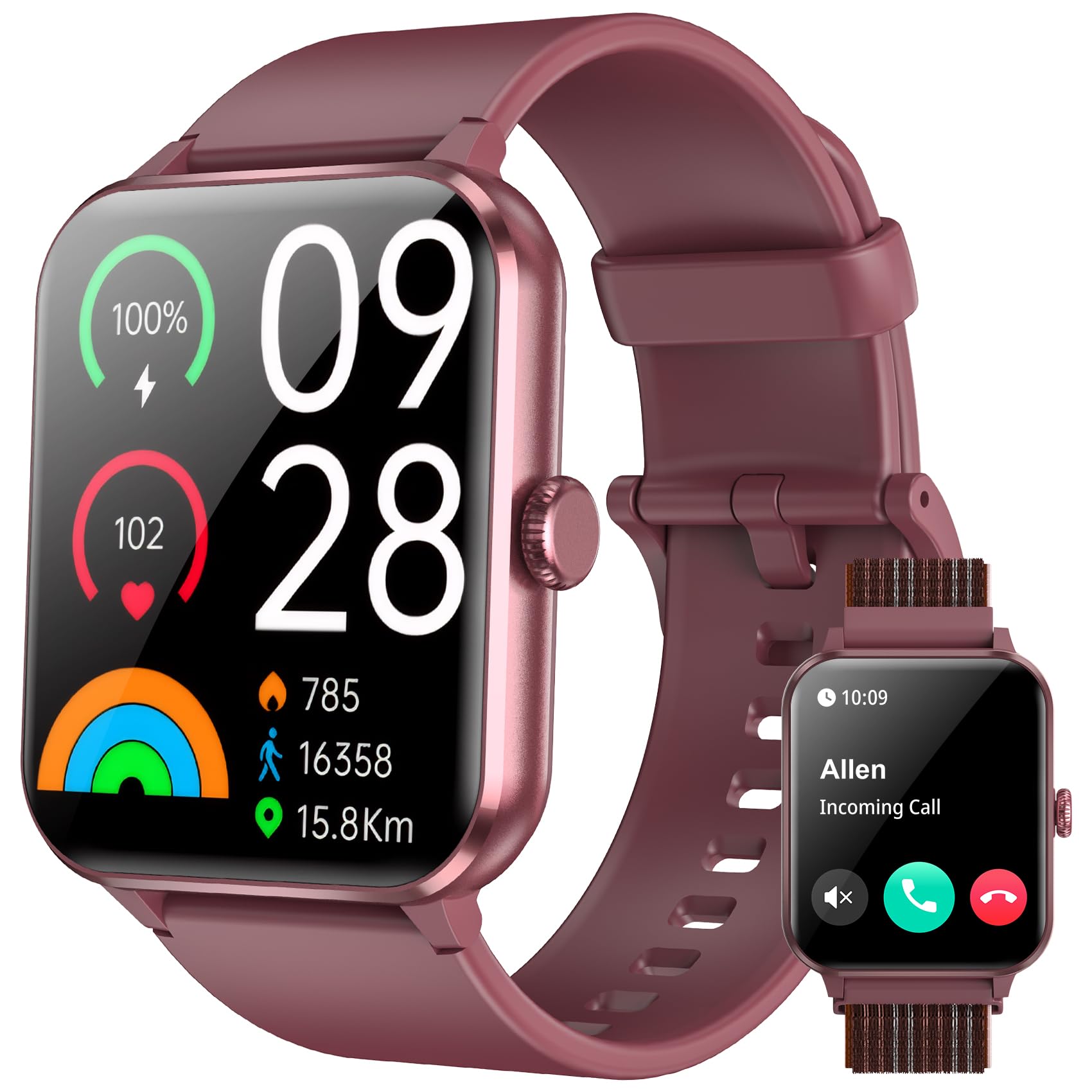 Montre Connectée IOWODO 1.85 - Appels Bluetooth, 100 Modes Sport, Santé (OXy/FC/sommeil)