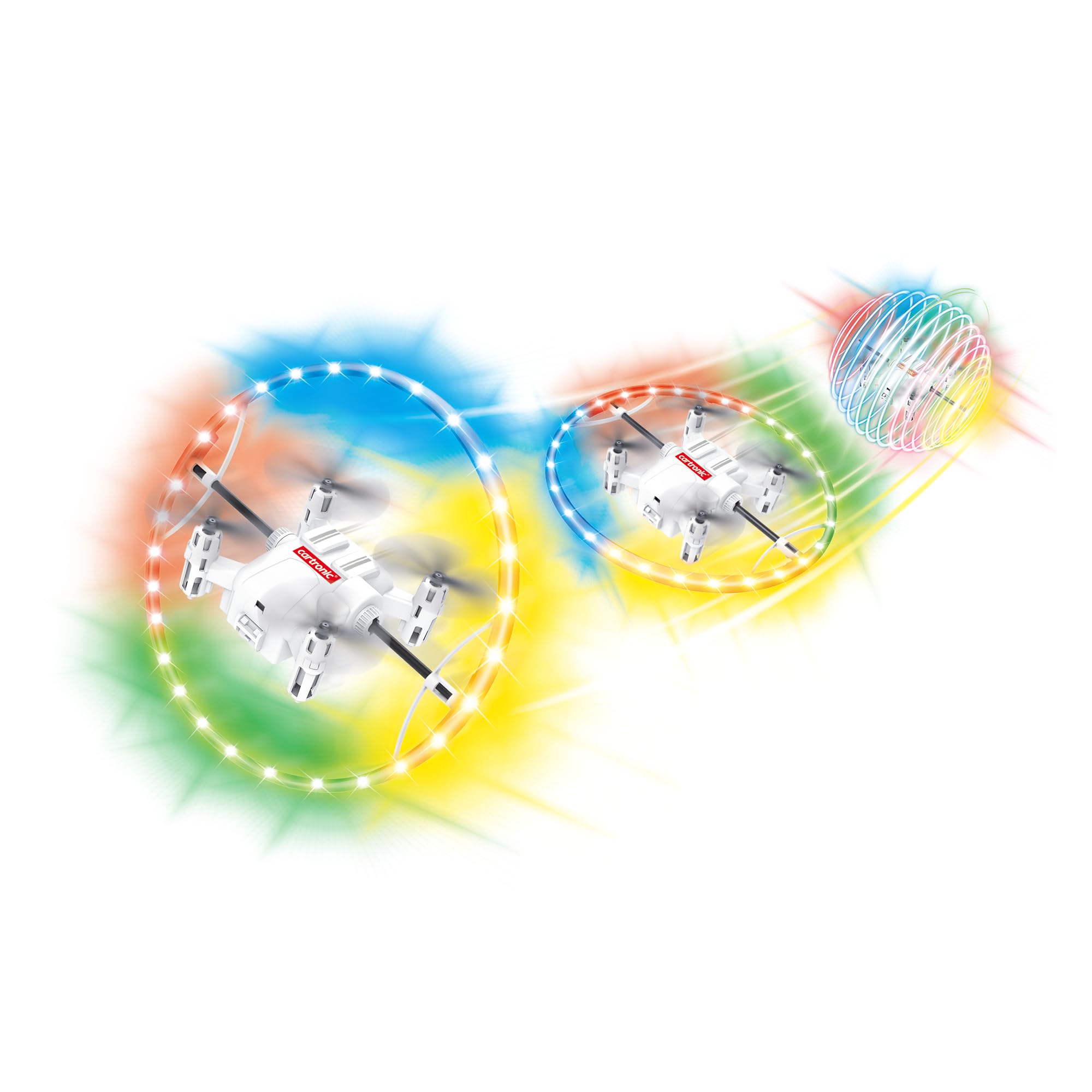 2.4 GHz Quadcopter QUASAR Lightshow, 13 x 13 x 3,3 cm I Ferngesteuerte Drohne mit rotierendem Lichtring I Drohne für Anfänger geeignet I Ab 14 Jahre