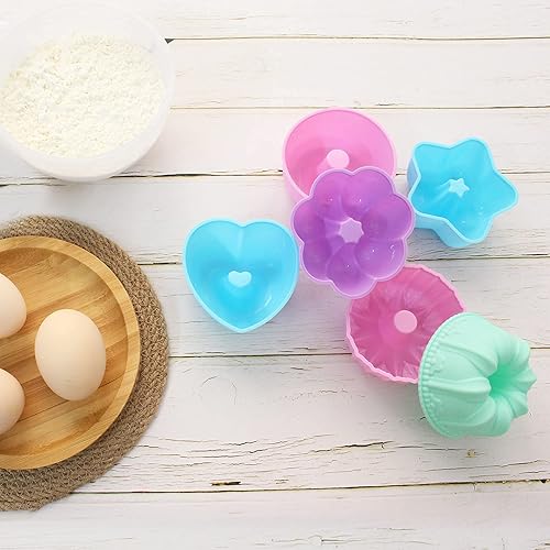 Miniatura 3 de To encounter Paquete de 24 moldes de silicona, antiadherentes de 3 34 pulgadas de tamaño completo, tazas de silicona para hornear, molde para donas,