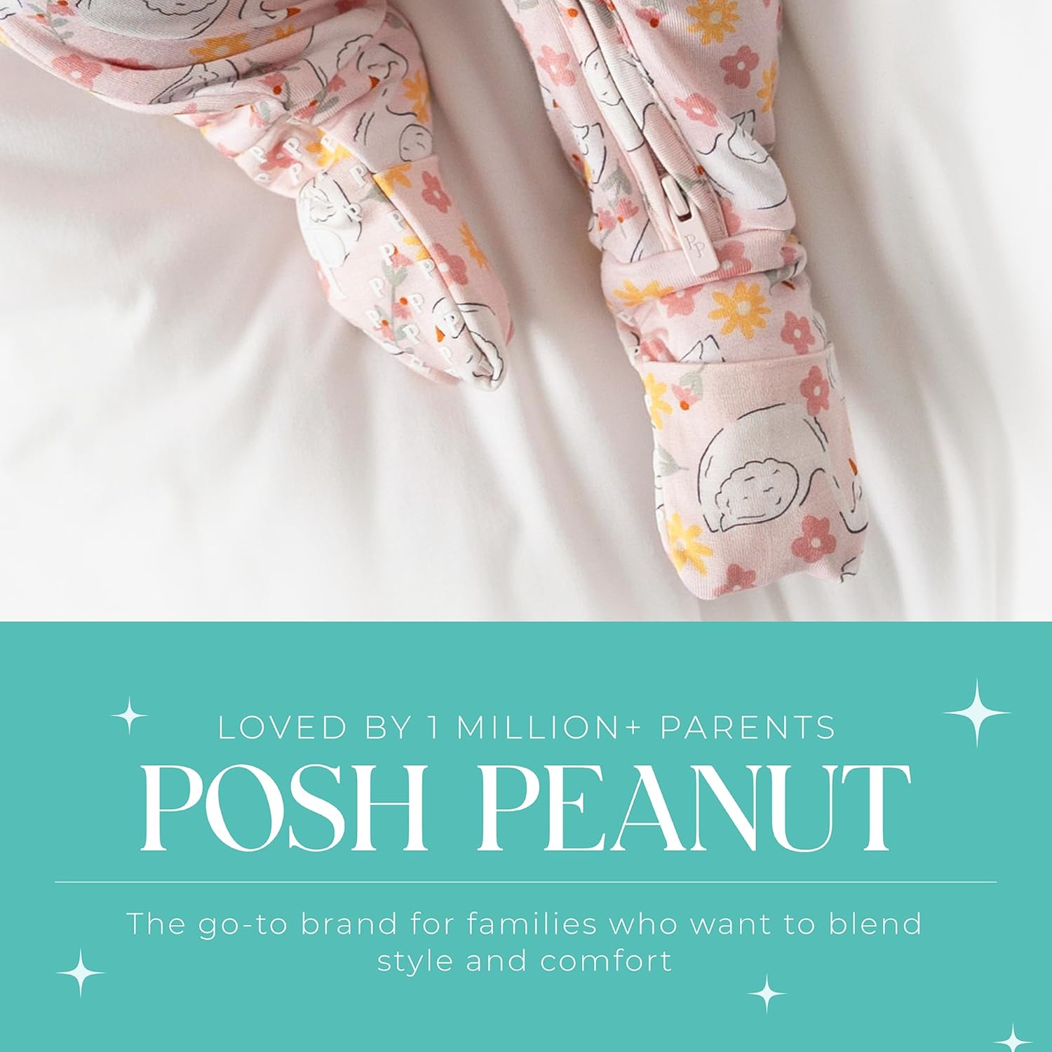 Posh Peanut Convertible Baby Sleepers - Girls Footless Baby Pajamas with 2 Way Zipper for Easy Diaper Changes - Image 5
