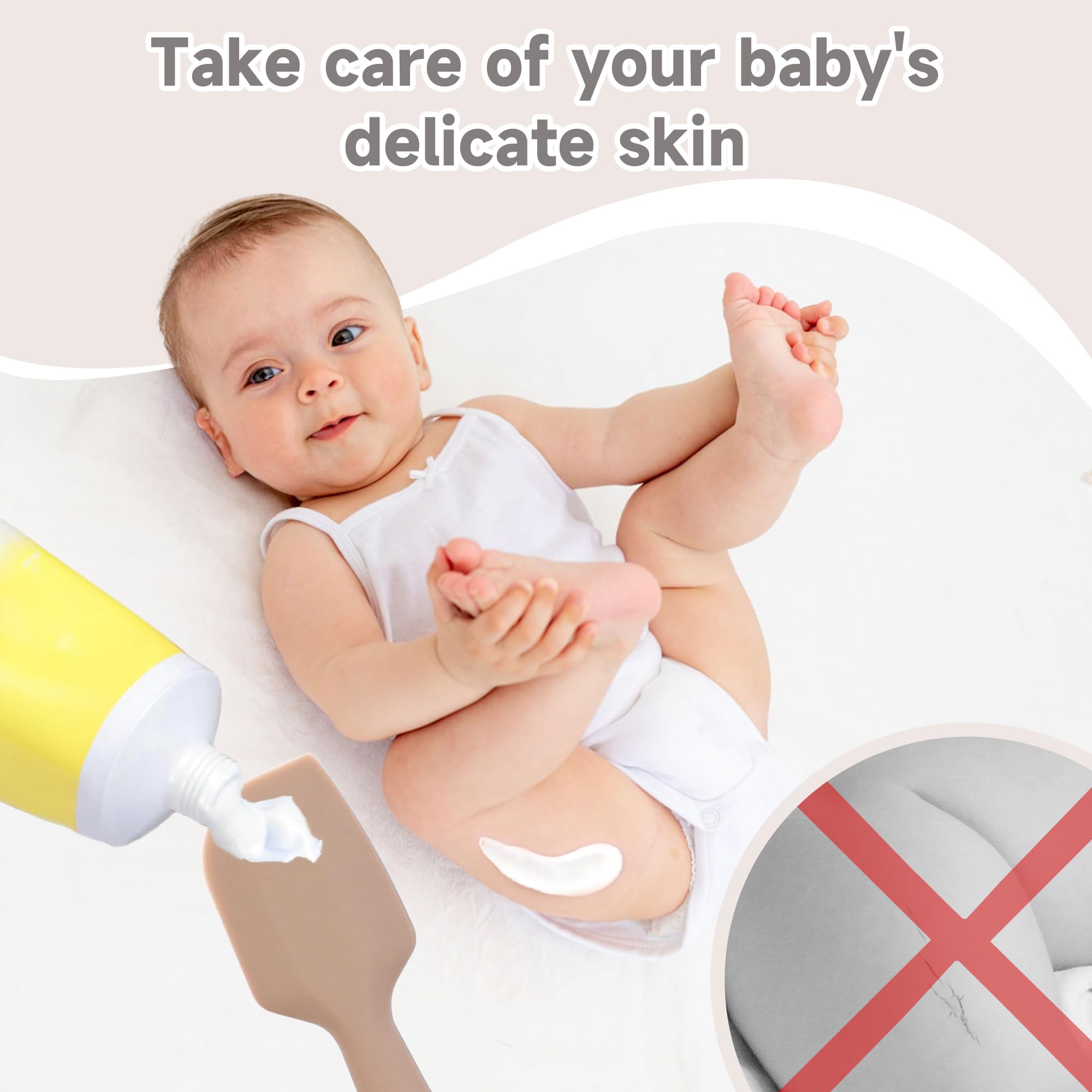 babove Baby Diaper Cream Spatula Applicator 3 Pack Butt Paste Spatula Soft Silicone,Diaper Rash Cream Applicator, Baby Essentials Must Haves Newborn Stuff (Red Green Grey)