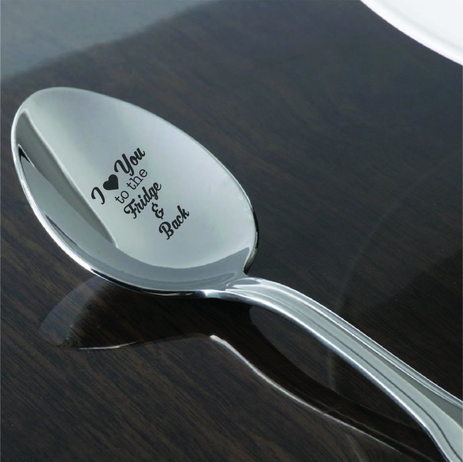 Going away gifts - Friendship gifts - Engraved spoon - I love you to the fridge and back spoon - Gift for mom - Engagement gifts - Teaspoon - Love gifts - Gift for her - 7 inches