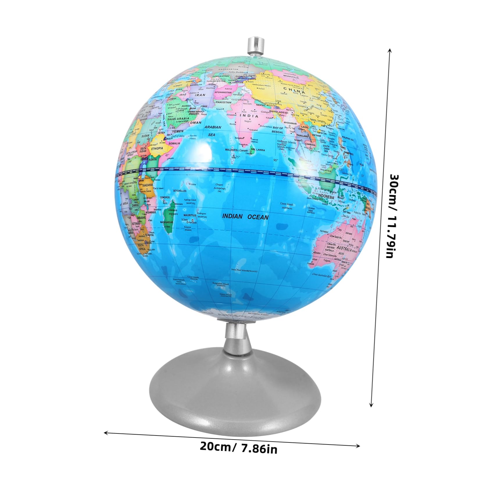 ERINGOGO Globo Didattico Mappamondo Interattivo per Bambini Base Piatta in Ferro Blu per Studenti, per Ufficio e Decorazione Fotografica